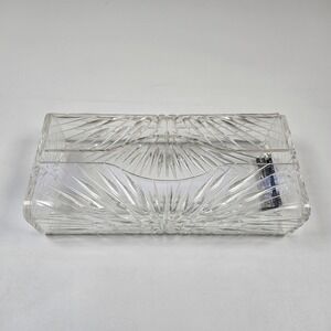 Wilardy Tissue Box Cover Lucite Clear Acrylic Rectangular Vanity Decor VTG Glam